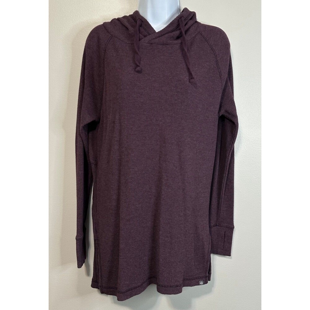 Eddie Bauer women's waffle-knit pullover tunic hoodie small